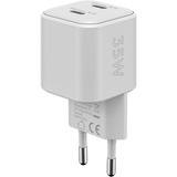 goobay Caricatore rapido duale USB-C Nano, PD, GaN, 35 watt, Caricabatterie bianco