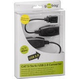 goobay USB - extension Ethernet, 40m cavo USB USB A Nero Nero, 40m, 40 m, USB A, USB A, Nero