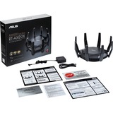 ASUS RT-AX89X AX6000 AiMesh router wireless Ethernet Dual-band (2.4 GHz/5 GHz) Nero Nero/Oro, Wi-Fi 6 (802.11ax), Dual-band (2.4 GHz/5 GHz), Collegamento ethernet LAN, 3G, Nero, Router da tavolo