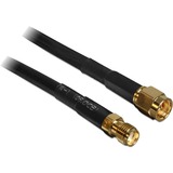 DeLOCK 2m SMA m/f cavo coassiale CFD200 Nero, Adattatore Nero, 2 m, CFD200, SMA, SMA, Nero