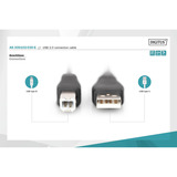Digitus Cavo di collegamento USB 2.0 USB-A (spina) > USB-B (spina) Nero