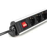 Digitus Multipresa da ufficio 6 vie, 3x USB, Ciabatta argento/Nero