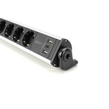 Digitus Multipresa da ufficio 6 vie, 3x USB, Ciabatta argento/Nero