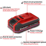 EINHELL Akku Power-X-Change Plus 18Volt 4,0Ah SEALED, Batteria rosso/Nero