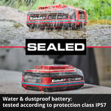 EINHELL Akku Power-X-Change Plus 18Volt 4,0Ah SEALED, Batteria rosso/Nero