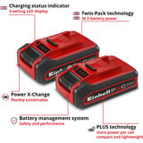 EINHELL Batteria Power-X-Change Plus TWIN-PACK 18Volt 3,0Ah rosso/Nero