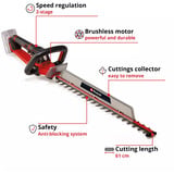 EINHELL Tagliasiepi professionale a batteria GP-CH 18/61 Li BL-Solo, 18 Volt rosso/Nero