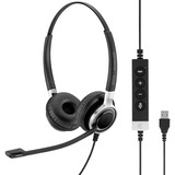 EPOS | Sennheiser | SENNHEISER IMPACT SC 660 ANC USB Auricolare Cablato A Padiglione Musica e Chiamate USB tipo A Nero, Argento Nero/Argento, Cablato, Musica e Chiamate, 50 - 18000 Hz, 110 g, Auricolare, Nero, Argento