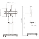 HAGOR HP Twin Stand HD 2,13 m (84") Nero, Sistema di stand Nero, 90 kg, 2,13 m (84"), 139,7 cm (55"), 800 x 500 mm, 1350 - 1650 mm