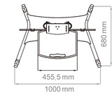 HAGOR HP Twin Stand HD 2,13 m (84") Nero, Sistema di stand Nero, 90 kg, 2,13 m (84"), 139,7 cm (55"), 800 x 500 mm, 1350 - 1650 mm