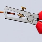 KNIPEX KP-1102160 Pinze spellacavi, Pinza stripper Isolante di protezione, 165 g, Blu, Rosso