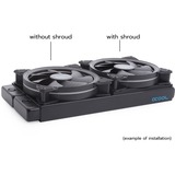 Alphacool Copertura e smorzamento 140mm (7mm spesso), Telaio di montaggio Nero