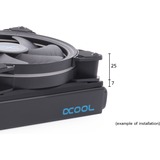 Alphacool Copertura e smorzamento 140mm (7mm spesso), Telaio di montaggio Nero