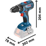 Bosch GSB 18V-28 Professional 1900 Giri/min Nero, Blu, Rosso, Cordless blu/Nero, Cacciavite a percussione, Impugnatura a pistola, Nero, Blu, Rosso, 1900 Giri/min, 500 Giri/min, 1900 Giri/min