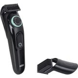 Braun BeardTrimmer 3 BT3411 Regolabarba Uomo, Rasoio per barba Nero/Menta, Lavabile, Batteria, Nero, Verde