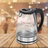 Clatronic Bollitore d'acqua in vetro WKS 3744 G Nero/Argento
