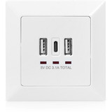 Digitus Presa da incasso, con porte USB A e USB-C bianco