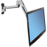 Ergotron LX Sit-Stand Wall Mount LCD Arm 106,7 cm (42") Acciaio inossidabile Parete argento, 11,3 kg, 106,7 cm (42"), 75 x 75 mm, 200 x 100 mm, Acciaio inossidabile