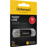 Intenso Twist Line 16 GB, Chiavetta USB antracite/trasparente