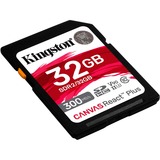 Kingston Canvas React Plus 32 GB SD UHS-II Classe 10 Nero, 32 GB, SD, Classe 10, UHS-II, 300 MB/s, 260 MB/s