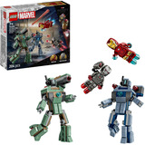 LEGO ǀ Marvel 76320 Iron Man e War Machine Contro i Droni Hammer, Giocattolo con 2 Minifigure e 2 Action Figure, Regalo 7+, Giochi di costruzione Giocattolo con 2 Minifigure e 2 Action Figure, Regalo 7+, Set da costruzione, 7 anno/i, Plastica, 204 pz, 162 g
