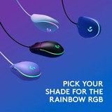 Logitech G203 LIGHTSYNC mouse USB tipo A 8000 DPI, Mouse da gioco viola, USB tipo A, 8000 DPI, 1 ms, Lillà