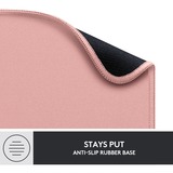 Logitech Mouse Pad Studio Series Rosa, Tappetino per mouse rosa, Rosa, Monocromatico, Nylon, Poliestere, Gomma, Barra appoggiaferro antiscivolo