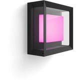 Philips White & Color Ambiance Econic Outdoor applique da parete quadrata, Luce LED Nero