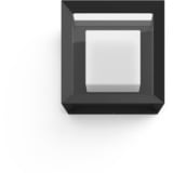 Philips White & Color Ambiance Econic Outdoor applique da parete quadrata, Luce LED Nero