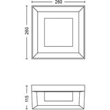 Philips White & Color Ambiance Econic Outdoor applique da parete quadrata, Luce LED Nero