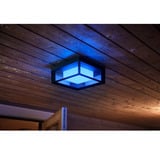 Philips White & Color Ambiance Econic Outdoor applique da parete quadrata, Luce LED Nero