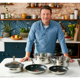 Tefal Padella wok by Jamie Oliver Cook Smart accaio/Nero