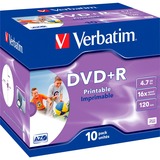 Verbatim 43508 DVD vergine 4,7 GB DVD+R 10 pz DVD+R, 120 mm, Stampabile, Portagioielli, 10 pz, 4,7 GB