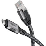 goobay Cavo Ethernet USB-C 3.2 Gen2 connettore > connettore RJ-45, Scheda di rete Nero/Argento