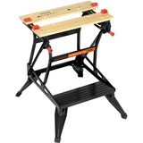 BLACK+DECKER WM536 Banchi di lavoro Nero/marrone, Acciaio, Legno, Nero, 384 mm