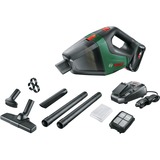 Bosch Universal Vac 18 Aspirapolvere a bastone 2 in 1 Batteria Secco Senza sacchetto Nero, Verde 2,5 Ah, Aspirapolvere portatile verde, Aspirapolvere a bastone 2 in 1, Senza sacchetto, Nero, Verde, Secco, Filtro, Tappeto, Superfici rigide
