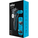 Braun Series 5 51-M1200s rasoio elettrico Trimmer Nero, Blu Nero/Turchese, Rasoio, Nero, Blu, AutoSense, Pulsanti, Batteria, Ioni di Litio