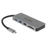 DeLOCK 87743 hub di interfaccia USB 3.2 Gen 1 (3.1 Gen 1) Type-C Grigio, Docking station grigio, USB 3.2 Gen 1 (3.1 Gen 1) Type-C, HDMI, USB 2.0, USB 3.2 Gen 1 (3.1 Gen 1) Type-A, USB 3.2 Gen 1 (3.1 Gen 1) Type-C, MicroSD (TransFlash), MicroSDHC, MicroSDXC, SD, SDHC, SDXC, 3840 x 2160 Pixel, Grigio, Metallo