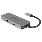 DeLOCK 87743 hub di interfaccia USB 3.2 Gen 1 (3.1 Gen 1) Type-C Grigio, Docking station grigio, USB 3.2 Gen 1 (3.1 Gen 1) Type-C, HDMI, USB 2.0, USB 3.2 Gen 1 (3.1 Gen 1) Type-A, USB 3.2 Gen 1 (3.1 Gen 1) Type-C, MicroSD (TransFlash), MicroSDHC, MicroSDXC, SD, SDHC, SDXC, 3840 x 2160 Pixel, Grigio, Metallo