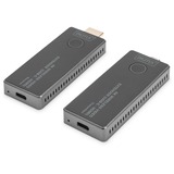 Digitus Extender video wireless 4K USB-C > HDMI, 30 metri, Estensione HDMI Nero/Argento