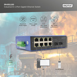Digitus Gigabit Ethernet industriale 8+2 porte, Interruttore 