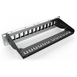 Digitus Pannello patch modulare, 8 porte, Patch Panel Nero, 8 porte, Nero, Montaggio a rack, 1U, 270 mm, 120 mm, 171,212 g