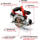 EINHELL Sega circolare a batteria Power X-Change TE-CS 18/150 Li-Solo, 18Volt rosso/Nero