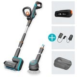 GARDENA Pulitore multiuso a batteria AquaBrush Universal 18V P4A, Detergente per pavimenti duri grigio/Turchese