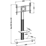 HAGOR HP-Stand 55 139,7 cm (55") Nero Nero, 50 kg, 94 cm (37"), 139,7 cm (55"), 200 x 200 mm, 700 x 400 mm, -5 - 15°