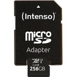 Intenso microSD Karte UHS-I Premium 256 GB Classe 10 Nero, 256 GB, MicroSD, Classe 10, UHS-I, 90 MB/s, Class 1 (U1)