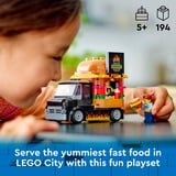 LEGO City 60404 Furgone degli Hamburger Giocattolo, Veicolo per Bambini da 5+, Camion Food Truck con Accessori e 2 Minifigure, Giochi di costruzione Veicolo per Bambini da 5+, Camion Food Truck con Accessori e 2 Minifigure, Set da costruzione, 5 anno/i, Plastica, 194 pz, 372 g