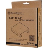 SilverStone SDP10 Gabbia HDD, Telaio di montaggio Nero, Gabbia HDD, Acciaio, Nero, 13,3 cm (5.25"), 148 mm, 152,8 mm, Vendita al dettaglio