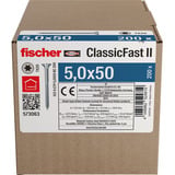 fischer Vite per pannelli truciolari ClassicFast II 5,0x50 testa svasata TX 