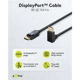 goobay Cavo DisplayPort maschio 90° > DisplayPort maschio, 8K / 144Hz Nero